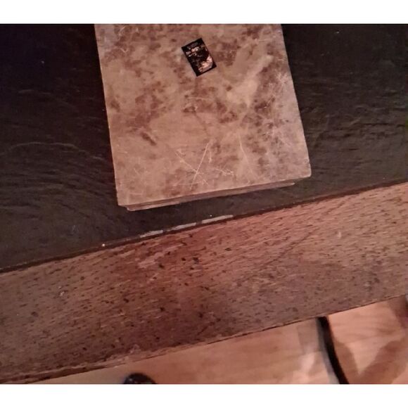 SandStone Box with Floral Inlay ( Minor Flaw Shown) - Picture 2 of 4